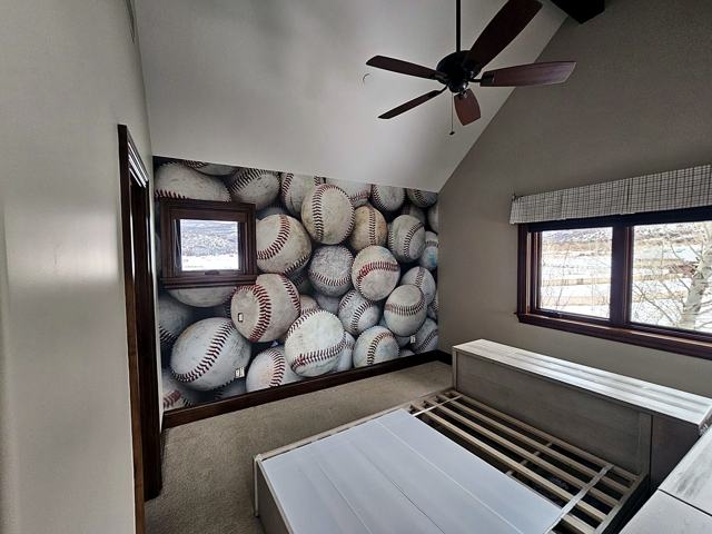 Baseball mural — kid's room: Finished room