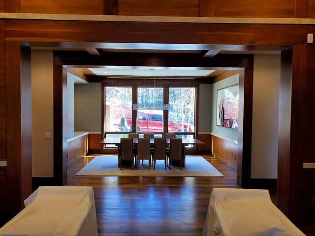 Paneled dining room: Above the wainscot