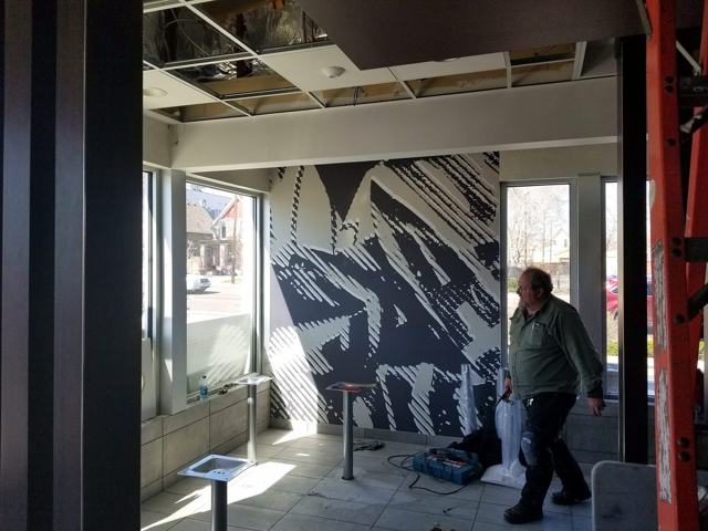 Graphic murals — restaurant: Street-art mural