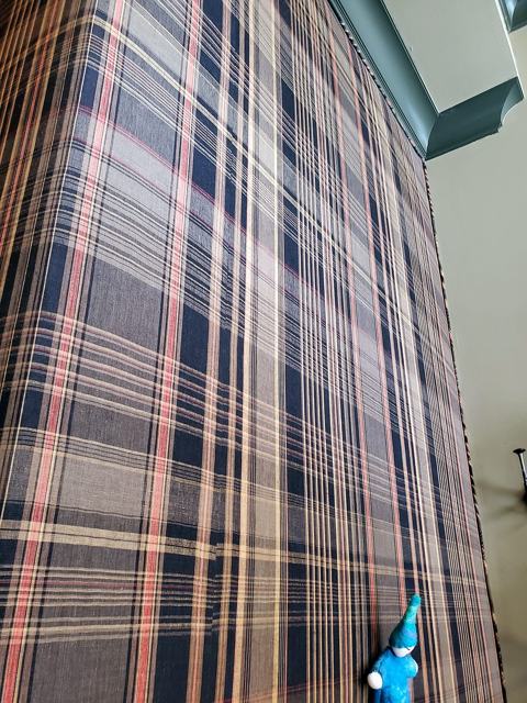 Tartan plaid feature walls: Full-height plaid wall