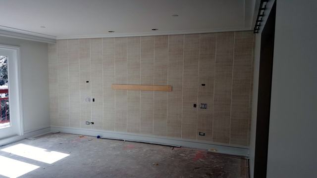 Tile-effect wallcovering: Full room