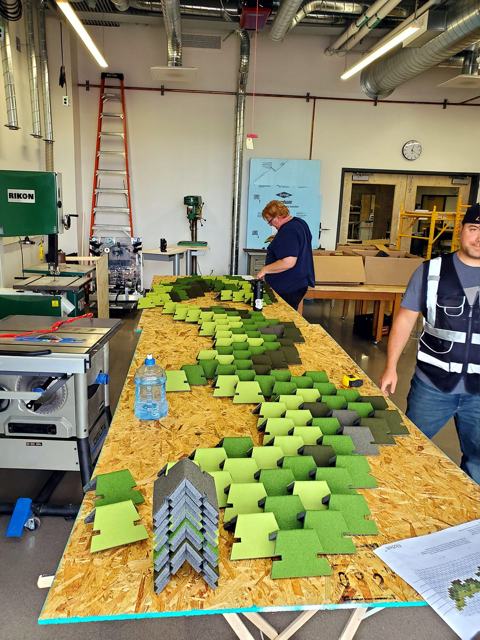 Acoustic vine wall — community atrium: Fabricating the vine off-site